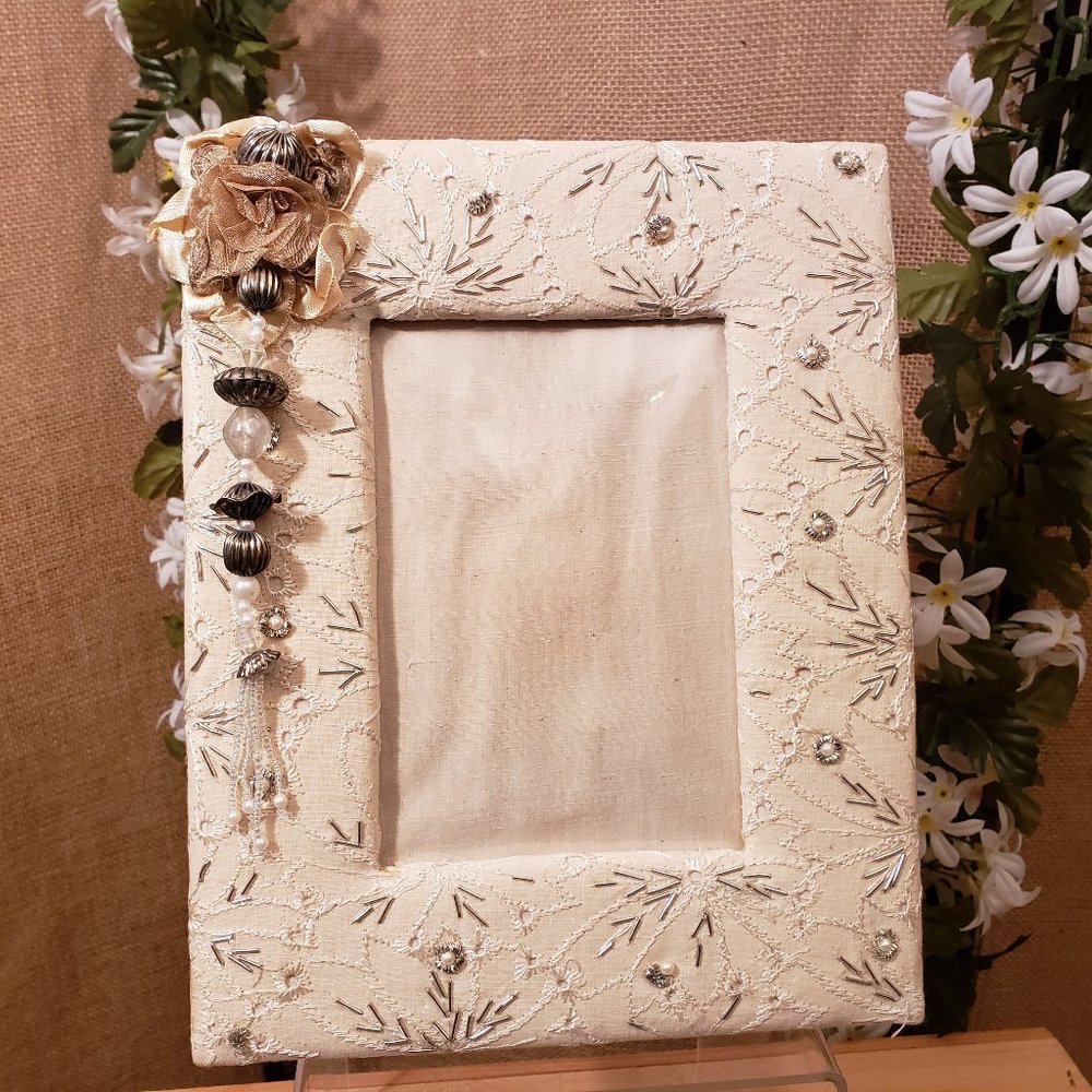 🌼RAJ Fabric Jeweled Picture Frame🌼